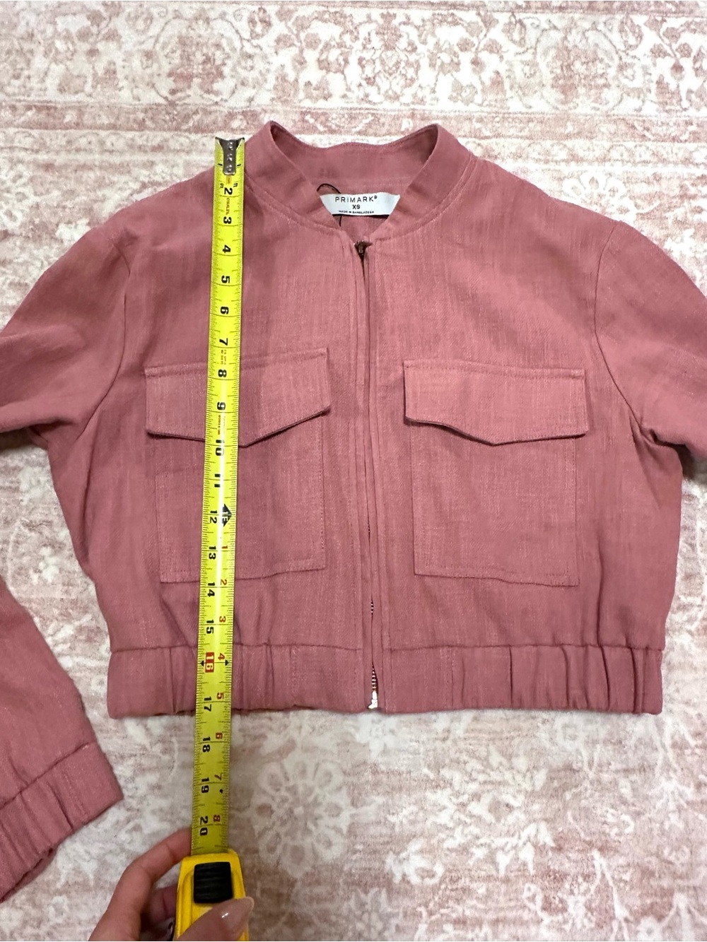 NWT 🪷 PRIMARK Dusty Rose Cropped Cargo Jacket - Picture 12 of 13